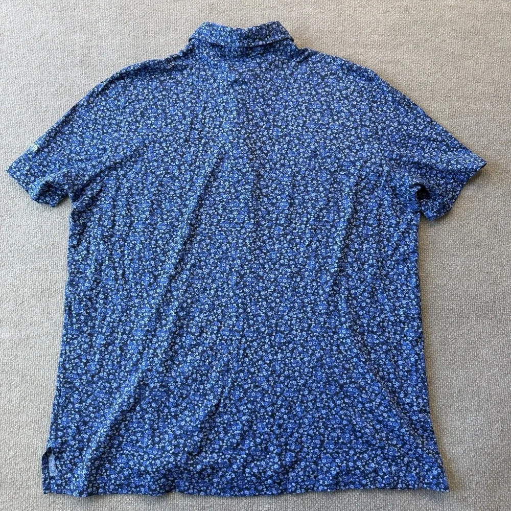 Polo Ralph Lauren Men's Size XL Blue Floral Polo Golf Shirt Classic Fit Cotton